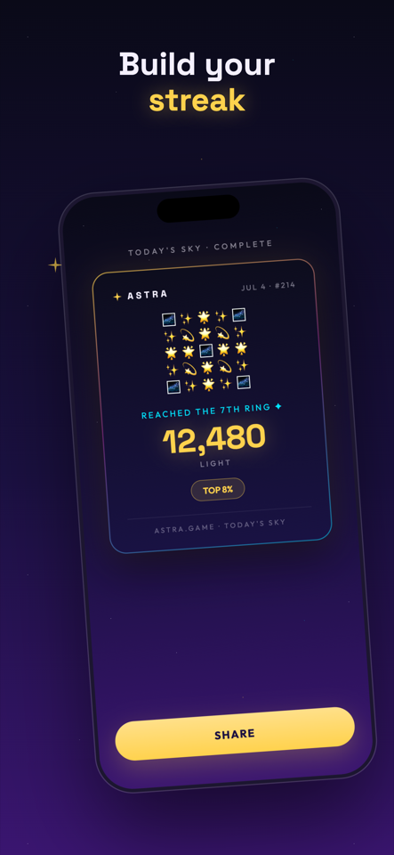 Streak and stats screen